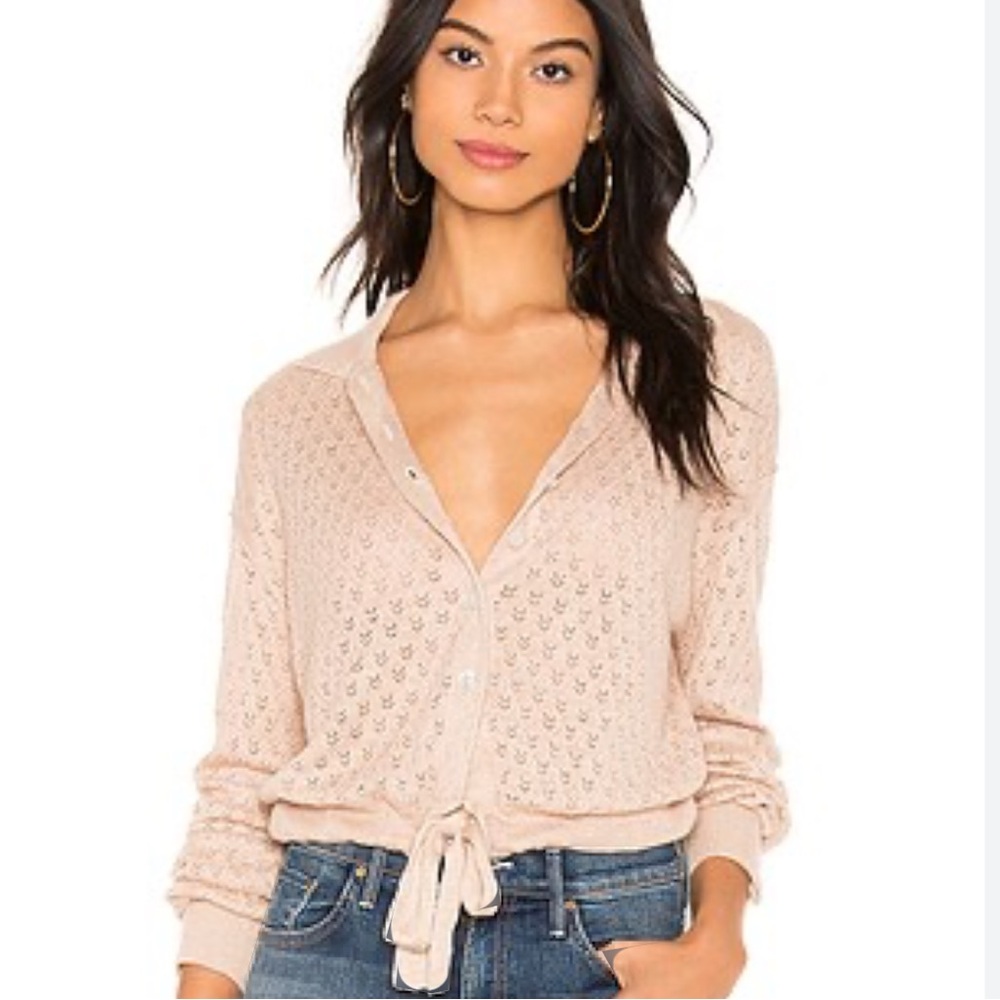 Free People Pink Cardigan Sweater